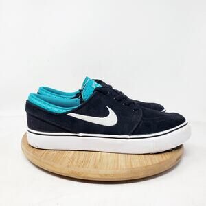 Nike Stefan Janoski Shoes Kids 4 Black Blue Boys Skate Lace Up Low Sneaker 4Y